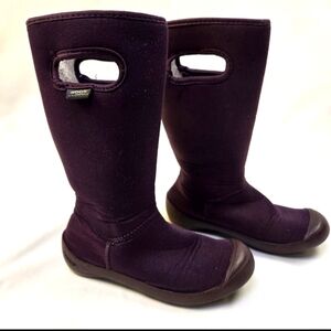 Bogs Summit Solid Waterproof Kids Boot Sz 10 Washable Rainboot Plum Color Lined